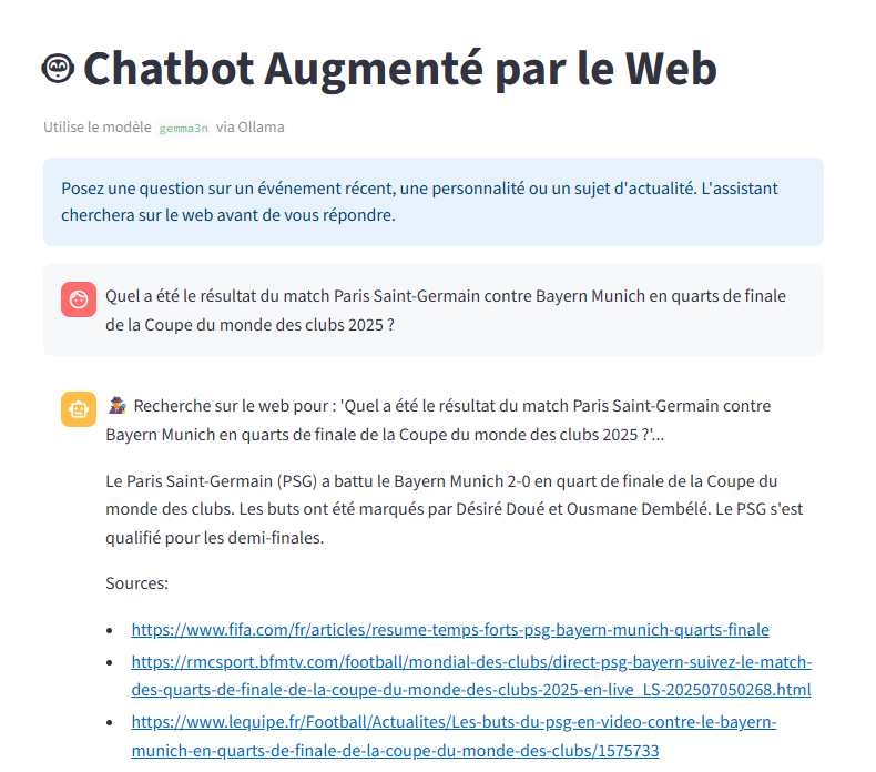 Chatbot Intelligent avec Accès Web
